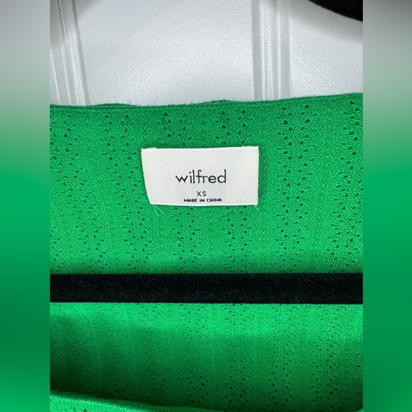 Wilfred Aritzia Green Crop Ribbed Cap Sleeve Blouse - Picture 4 of 5